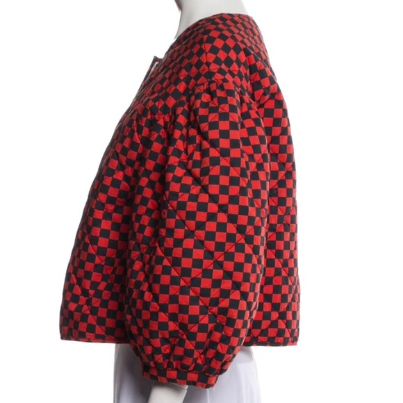 Clare V  Le Petit Puff Quilted Checkerboard Reversible Jacket - Picture 4 of 11